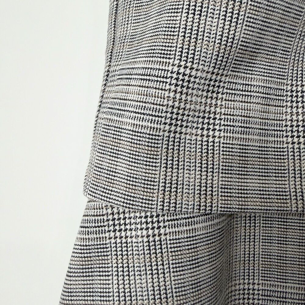 Ann Taylor Career Dress Black Ivory Tan Houndstooth Plaid Mock Neck Women’s 18 - Picture 4 of 12